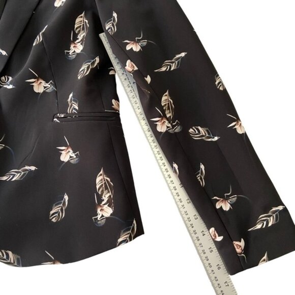 Dalia black blazer floral pink pattern pockets formal casual feminine medium - Picture 14 of 14